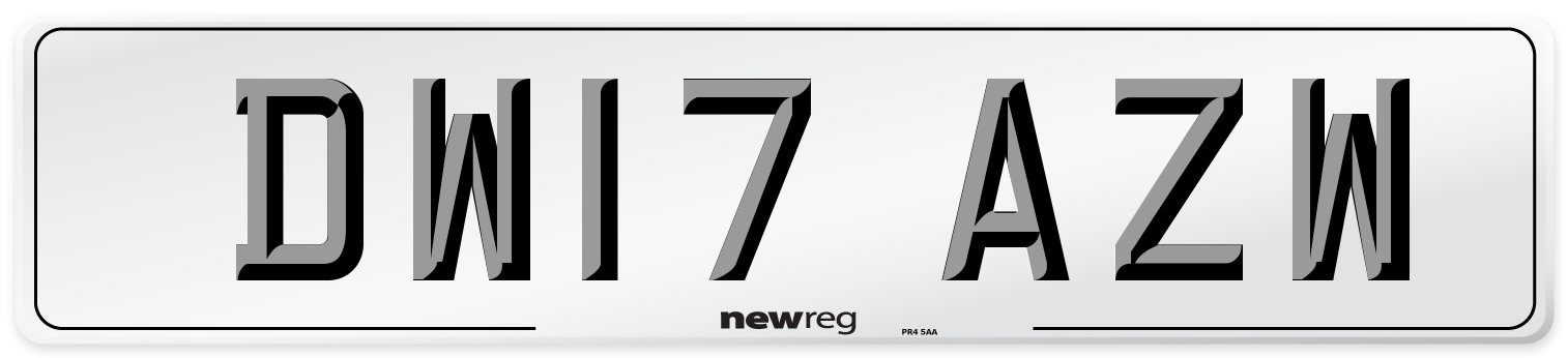 DW17 AZW Number Plate from New Reg